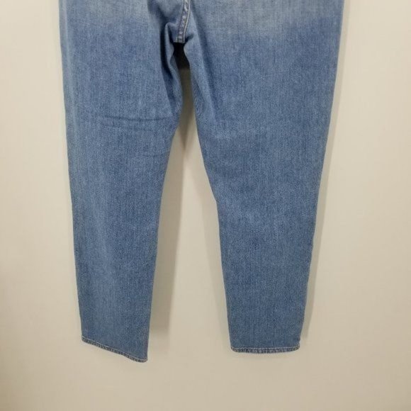 7FAMK The Paperbag Jeans in Bright Blue Jay High Rise Tie Waist Size 32 - Picture 10 of 11